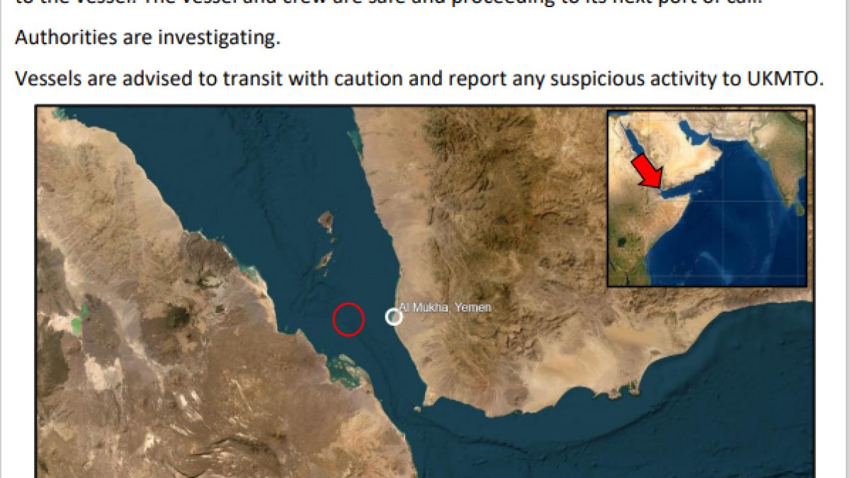Birleşik Krallık Deniz Ticareti Operasyonları Ajansı: Kızıldeniz’de seyreden bir gemiye füze saldırısı yapıldı